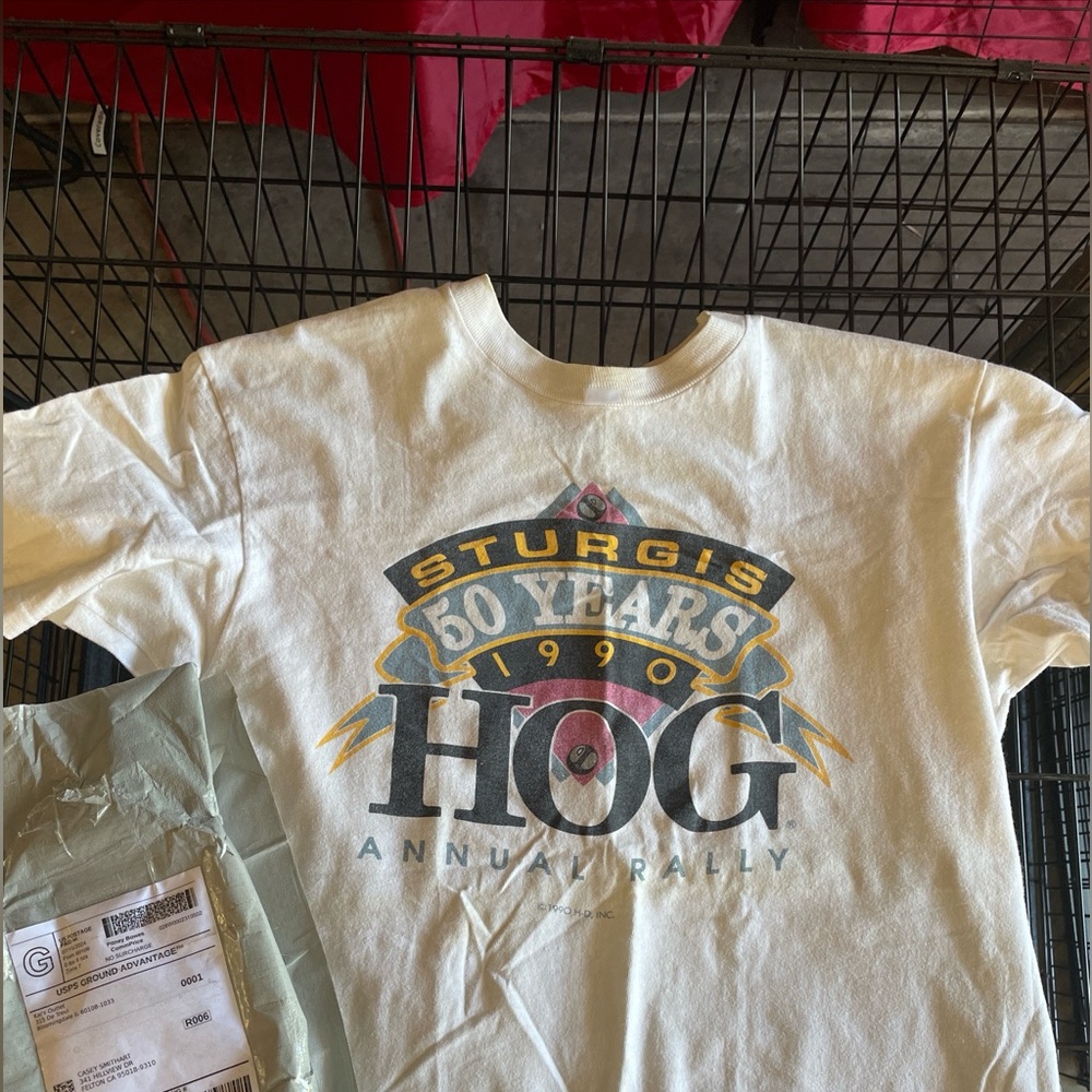 Hanes Vintage Harley Davidson Graphic T-Shirt - Cream